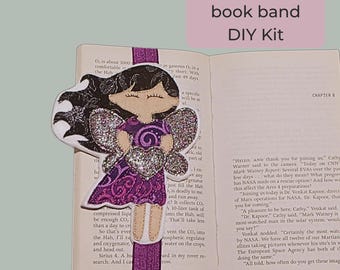 Fairy Craft Kit Book Band Elastic Bookmark Reading Accessory Handmade Gift Enthusiast Glitter Fabric Wing Making Felt Sewing Activity Adult