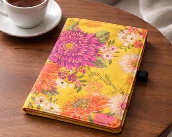 A5 Quilted Journal Cover Fabric Notebook Cover Refillable Journal Cover Quilted Sketchbook Cover Reader Gift Writer Gift