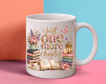 Book Reader Mug Ceramic Coffee Cup Bookworm Gift Idea Reading Enthusiast Present Literary Quote Drinkware Chapter Theme Accessory