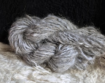 angora rabbit yarn handspun natural black long hair French worsted chunky weights variety listing
