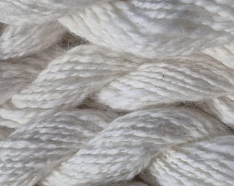 angora rabbit yarn handspun white sport to dk weight