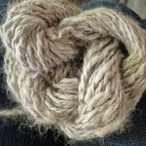 Handspun French angora Yarn 100%  Chocolate Agouti chunky/bulky