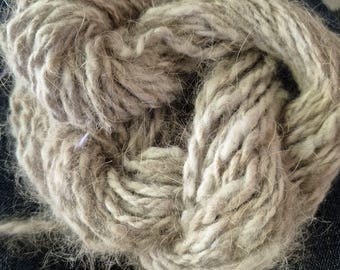 Handspun French angora Yarn 100%  Chocolate Agouti chunky/bulky