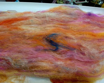 CRAZY Silk Angora Rabbit Wool Mohair Merino Alpaca Etc. Controlled Chaos Batt CC1