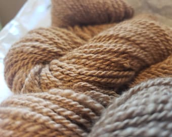 Handspun Baby Camel luxury yarn 100% Golden 2 ply worsted to chunky wt 100 yards 1.4 oz