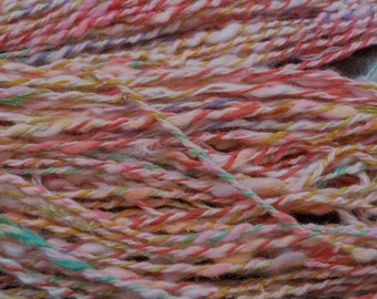 Handspun Yarn Angora Rabbit Alpaca Silk 80/15/5 plied with Rayon Thread Worsted Weight 50 yards