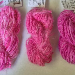 Handspun Hand dyed French angora Yarn 100%  chunky/bulky pick your pink variety listing