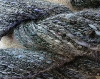 Handspun yarn angora rabbit silk merino Shetland Angelina light worsted SOFT 100 yds