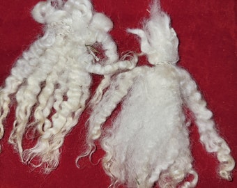 Santa Beards 4.5 to 5" Trolls, Dolls Soft Natural Lamb Wool Primitive creamy white 6 pk