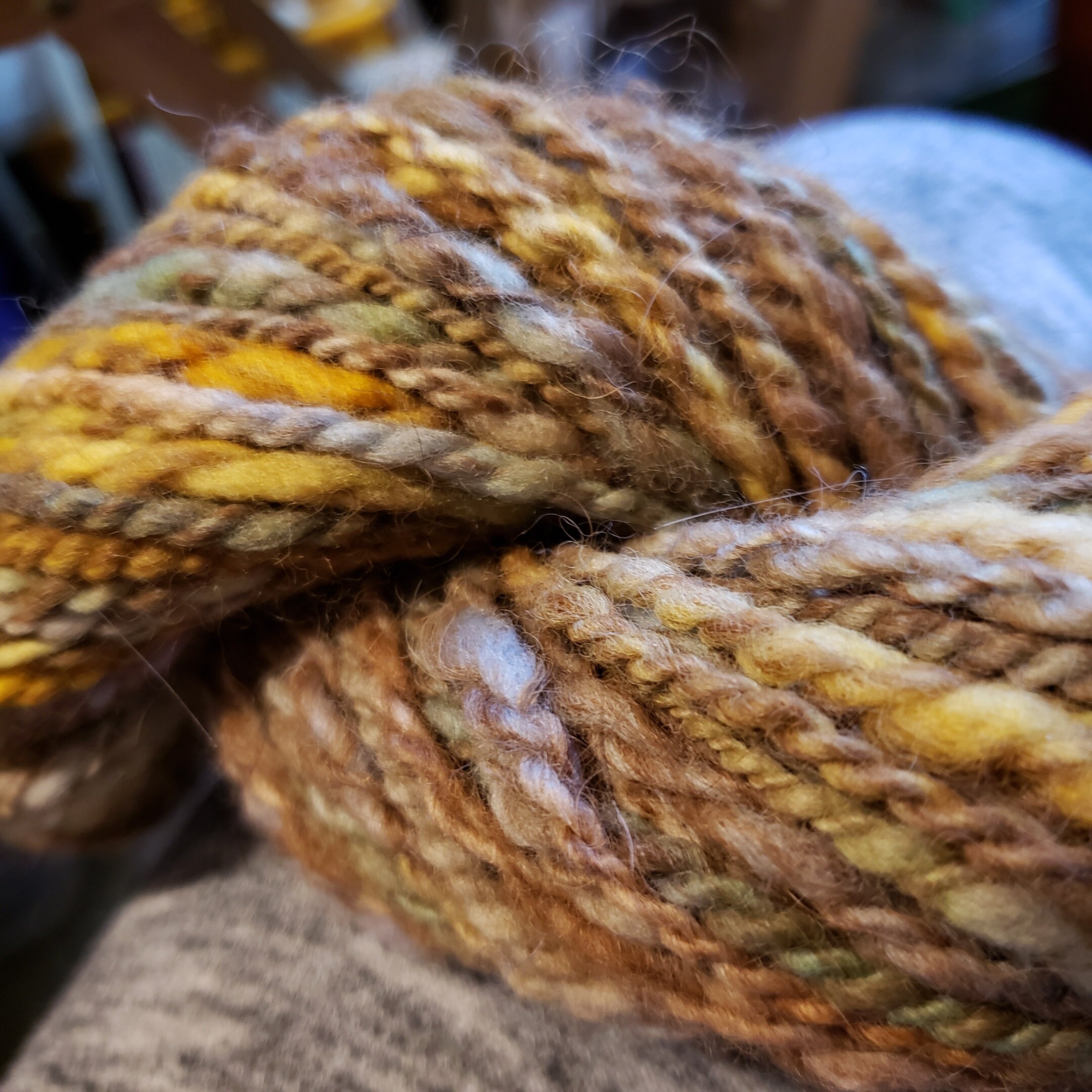 Art Yarn Alpaca and Polworth handspun hand painted 2.22 oz 80 yards Chunky Y15