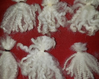 Santa beards 1.5-2" doll hair Lamb Wool curly of mini beards 6 pk