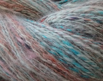 angora rabbit yarn handspun handpainted 560 yards 4.5 ounces (126 grams)