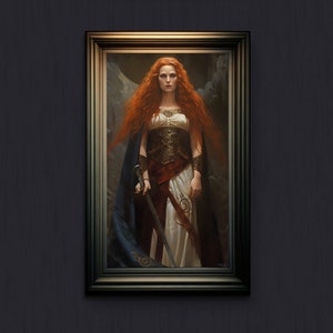 Macha, Irish Celtic Mythology Warrior Queen, Strong Women, Original Altar Art
