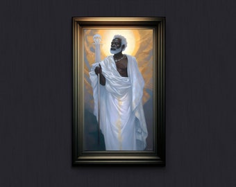 Orisha Obatala, Authority Peace Wisdom and Coolness, Creation God Yoruba Santeria Art