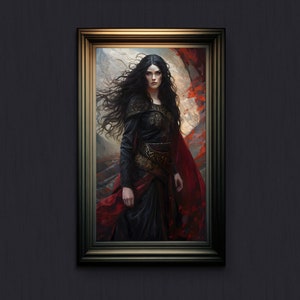 Die Morrigan, keltische Göttin der Krieg, Raben und Prophezeiung, dunkle Göttin Irische Mythologie-Hexerei-Altar-Kunst