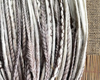 Ash Blonde Ombre Synthetic Dreadlock Extensions: Double Ended Dreads