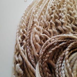 Ombre Brown Beige Synthetic Dreadlock Extensions: Double Ended Faux Dreads