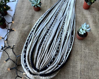 Ash Blonde Ombre Synthetic Dreadlock Extensions: Double Ended Dreads