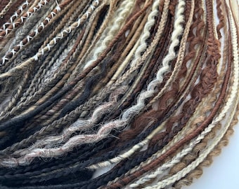 Extensiones de rastas sintéticas ombré: trenzas DE rubias beige y marrones