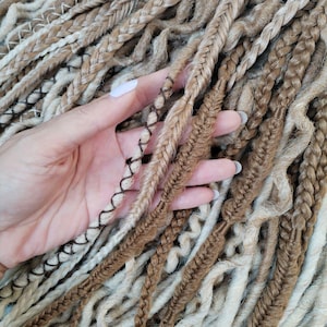 Ombre Synthetic Dreadlock Extensions: Brown Beige Blonde DE Braids