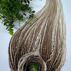 Synthetic Dreadlock Extensions Beige Pink Ombre White Blonde Double Ended Skinny Faux Dreads Braids Female DE Locs on Etsy