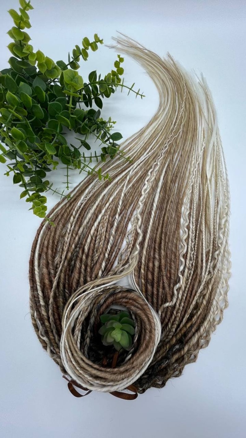 Synthetic Dreadlock Extensions Beige Pink Ombre White Blonde Double Ended Skinny Faux Dreads Braids Female DE Locs on Etsy