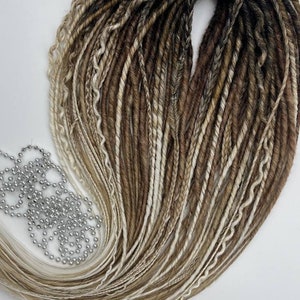 Ombre Synthetic Dreadlock Extensions: Brown Beige Blonde Double Ended Dreads