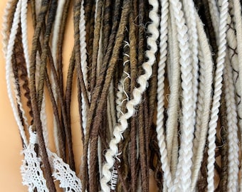 Extensiones de rastas sintéticas ombré: trenzas DE marrón, beige y blanco