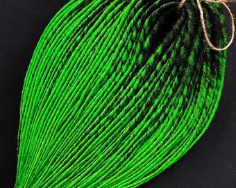 Rastas sintéticas degradadas de negro a verde esmeralda, rastas de doble punta.
