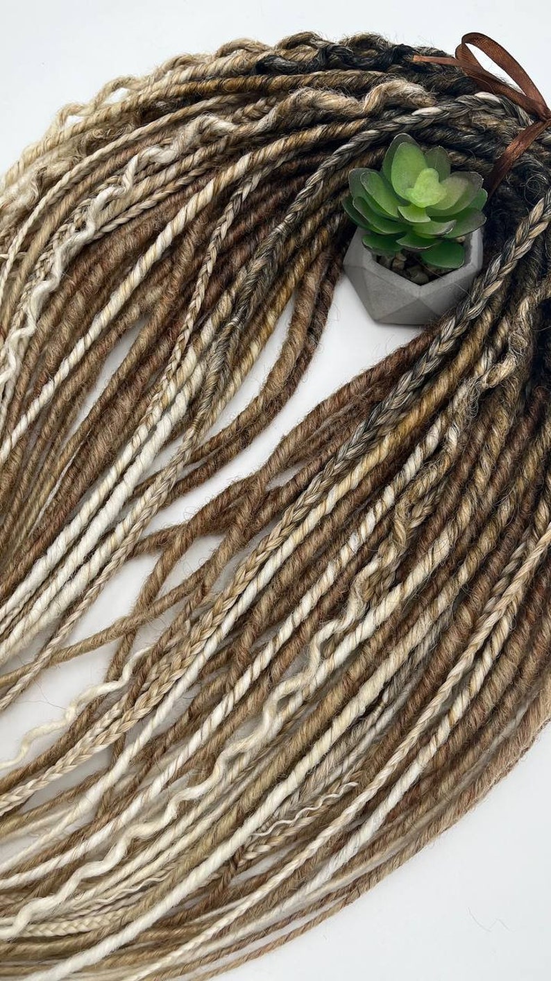 Synthetic Dreadlock Extensions Beige Pink Ombre White Blonde Double Ended Skinny Faux Dreads Braids Female DE Locs on Etsy