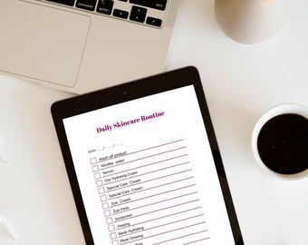 Daily Skincare Routine Checklist - Printable A4