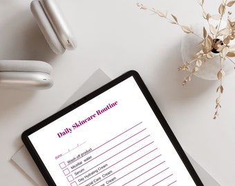 Daily Skincare Routine Checklist -Printable A5