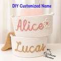 Personalized Baby Gift Basket with Name | Baby Shower Gift for Boy or Girl, Newborn Storage Basket, Custom Nursery Decor