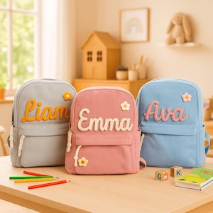 Sac à dos personnalisé pour tout-petit avec nom, cartable pour enfant personnalisé pour le préscolaire ou la garderie, cartable d'école, cadeau pour garçon et fille