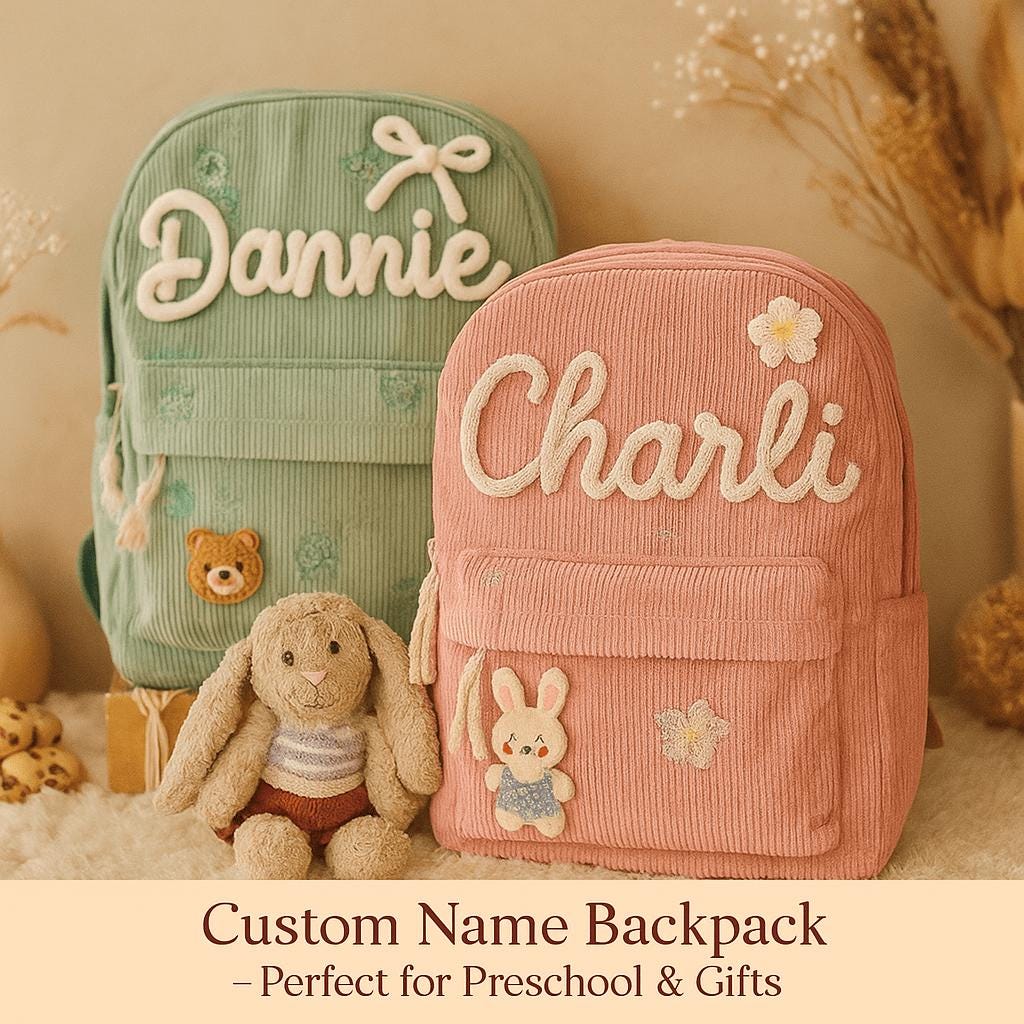 Personalized Toddler Backpack with Name | Custom Kids School Bag | Preschool Book Bag for Boys & Girls | Monogram Baby Gift