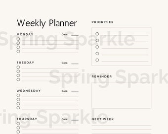 Weekly Planner with Daily Schedule, To-Do Lists, Goal Setting, Productivity Tracker, and Habit Builder - Perfect Time Management ,Task Plan