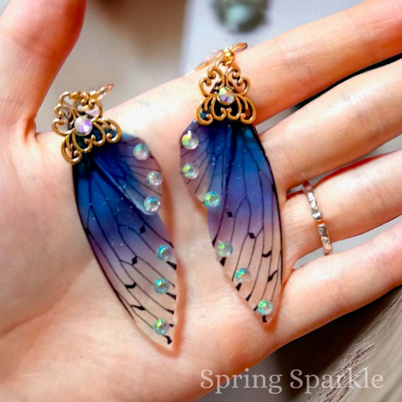 Pendientes de ala de mariposa: alas de mariposa, pendientes de ala de hadas, pendientes de mariposa, pendientes lindos, ala de hadas, pendientes de hadas, joyas de verano imagen 3