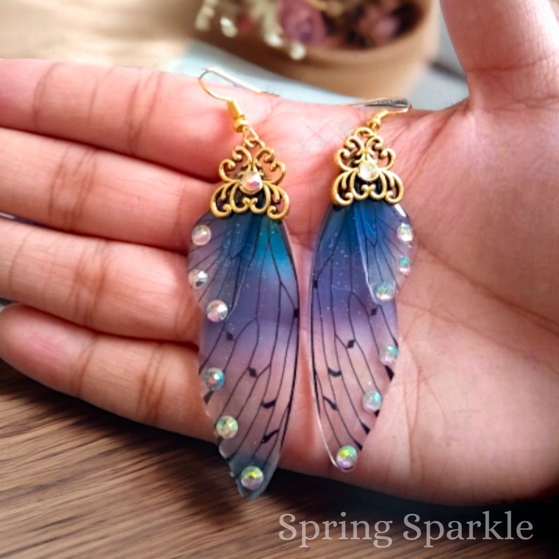 Butterfly Wing Earrings: Butterfly Wings, Fairy Wing Earrings, Butterfly Earrings, Cute Earrings, Fairy Wing, Fairy Earrings, Summer Jewelry zdjęcie 2
