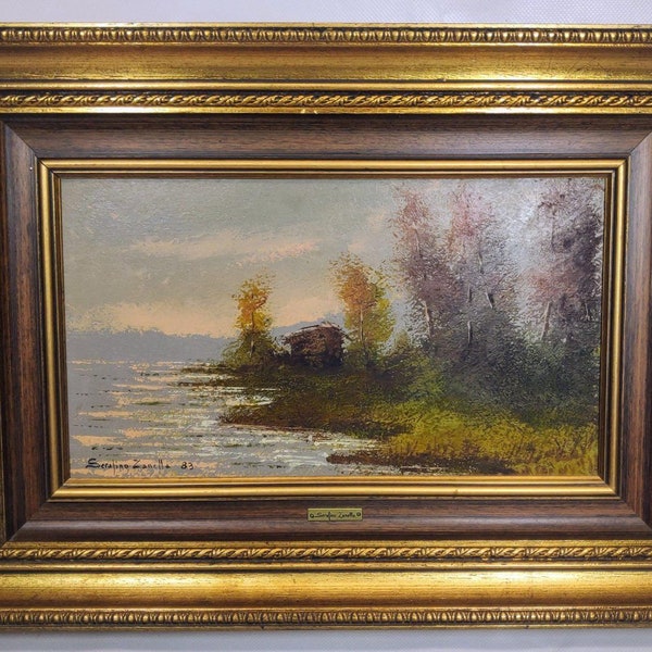 Painting including frame by Serafino Zanella, 1983
