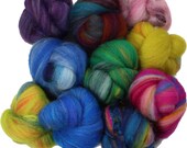 Lucky Dip Hodgepodge battlings mini batts (2 oz.) merino wool, tussah silk, bamboo, etc.