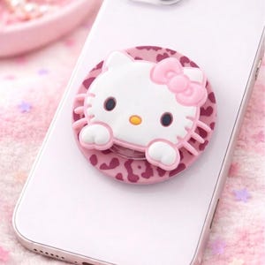 Hello Kitty MagSafe Handygriff, niedlicher pinkfarbener Handyhalter, Geburtstagsgeschenk für sie, magnetischer Kindle-Griff, Y2K-Zubehör