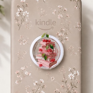 Books Kindle grip, kawaii Magsafe phone stand, bookish gift, magnetic Kindle Grip, aesthetic e-reader stand