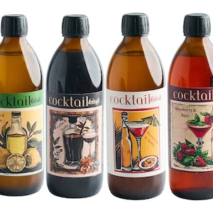 Tasting Set of 4 different Cocktail Pre-Mixers , Perfect for House Cocktail Party/Special Occasion serves 16-20 cocktails, 350ml each bottle zdjęcie 1