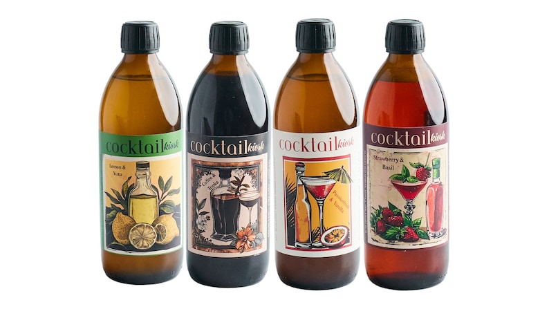 Tasting Set of 4 different Cocktail Pre-Mixers , Perfect for House Cocktail Party/Special Occasion serves 16-20 cocktails, 350ml each bottle zdjęcie 1