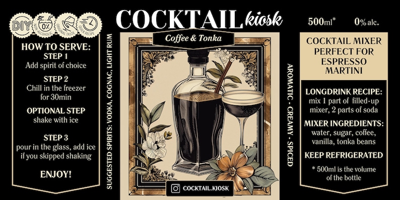 Tasting Set of 4 different Cocktail Pre-Mixers , Perfect for House Cocktail Party/Special Occasion serves 16-20 cocktails, 350ml each bottle zdjęcie 3
