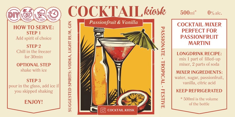 Tasting Set of 4 different Cocktail Pre-Mixers , Perfect for House Cocktail Party/Special Occasion serves 16-20 cocktails, 350ml each bottle zdjęcie 5