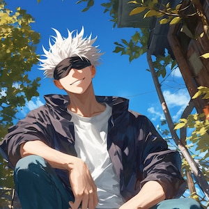 Gojo, Pack de 5, Gojo Satoru, Gojo Art, Gojo Satoru Art, Jujutsu Kaisen Art, Wallpaper Art, Arte Digital, AI Art, Wall Art, Gojo 4K Wallpaper