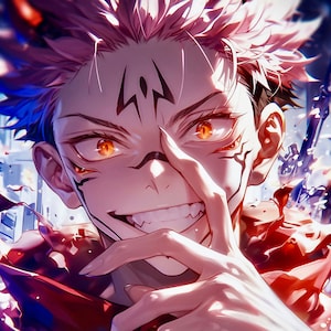 Sukuna, paquete de 4, arte Sukuna, Ryomen Sukuna, arte Ryomen Sukuna, rey de las maldiciones, Jujutsu Kaisen, arte digital, arte AI, fondo de pantalla Sukuna 4K