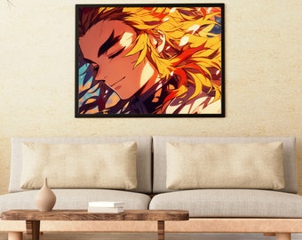 Rengoku, Rengoku Art, Kyojuro Rengoku, Kyojuro Rengoku Art, Flame Hashira, Demon Slayer, Digital Art, AI Art, Rengoku 4K Hintergrundbild