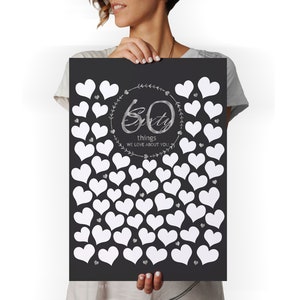 Black Men's 60th Birthday Welcome Sign Template, 60th birthday decorations for men, 60 Things we love about you, 60 reasons we love you